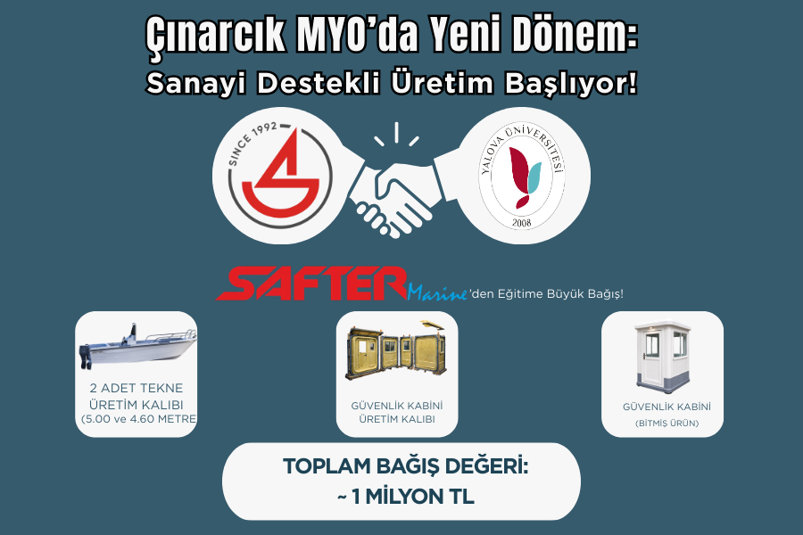Yalova Üniversitesi’ne Safter Marine’den Üretim Desteği